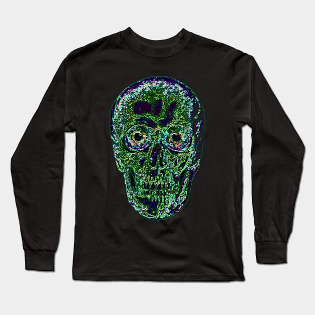 Neon skull Long Sleeve T-Shirt by bywhacky